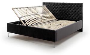 MUZZA Čalúnená posteľ oliver s úložným priestorom 180 x 200 cm čierna