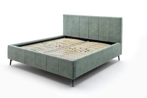 MUZZA Čalúnená posteľ zallino s úložným priestorom 160 x 200 zelená