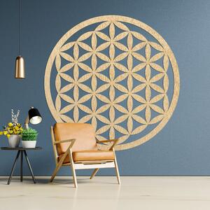 Drevená dekorácia na stenu mandala kvet života - VITAE: Preglejka Topoľ - Honey 3071 20 cm 3768-96366 PR0166