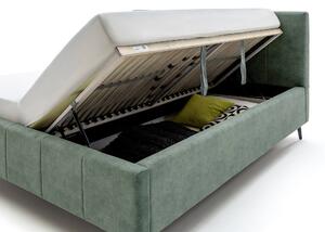 MUZZA Čalúnená posteľ zallino s úložným priestorom 160 x 200 zelená