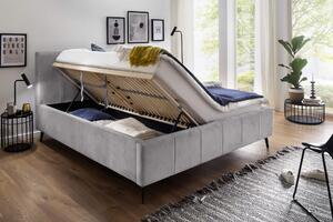 MUZZA Čalúnená posteľ zallino s úložným priestorom 160 x 200 svetlo sivá