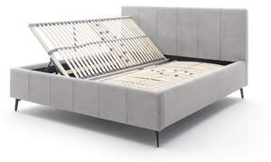 MUZZA Čalúnená posteľ zallino s úložným priestorom 180 x 200 svetlo sivá