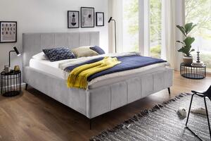 MUZZA Čalúnená posteľ zallino s úložným priestorom 160 x 200 svetlo sivá