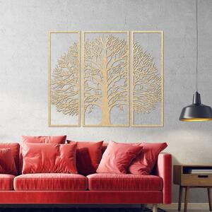 Trojdielna drevená dekorácia na stenu strom života | TRIUM: Preglejka Topoľ - Honey 3071 40 x 33 cm 3778-96302 PR0179