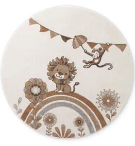 Villeroy & Boch , Detský kusový koberec Boho Kids 106307 Cream Multicolor kruh, 160x160 (priemer) kruh, biela, detská izba