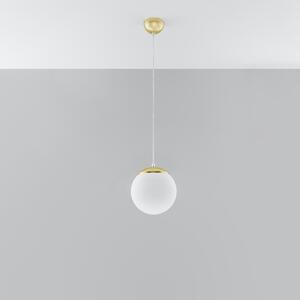 Závesné svietidlo Ugo, 1x biele sklenené tienidlo, (fi 20 cm), g