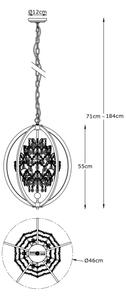 Zuma Line P0477-05B-F7AC - Luster na reťazi PENA 5xG9/42W/230V mosadz