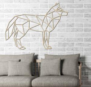 Geometrický obraz na stenu vlk - ROKY: Prírodná preglejka - Topoľ natural 42 x 32 cm 3838-40531 PR0231HEU+