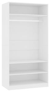Šatník, biely 100x50x200 cm, kompozitné drevo