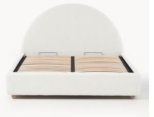 Buklé čalúnená posteľ s úložným priestorom Ebba