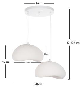 Brilagi - Závesný luster na lanku WABI SABI 2xE27/40W/230V pr. 60 cm biela