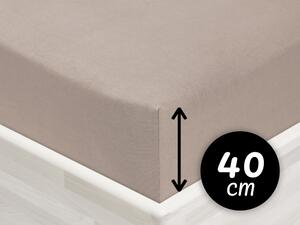 Jersey napínacie prestieradlo na extra vysoký matrac JR-027 Sivohnedé 200 x 200 - výška 40 cm