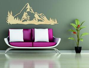Hory obraz na stenu z drevenej preglejky príroda: Prírodná preglejka - Topoľ natural 80 x 33 cm 3946-48711 PR0324