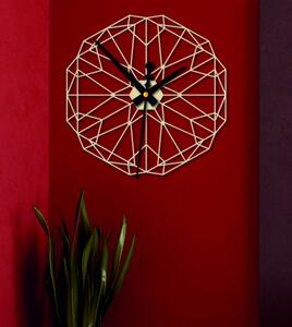 Geometrické hodiny na stenu z drevenej preglejky - CUDO: Prírodná preglejka - Topoľ natural 30 cm 3974-51604 PR0346