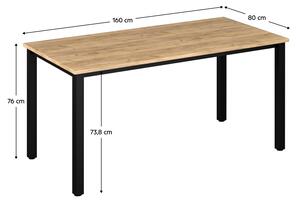KONDELA PC stôl, dub artisan, KLAUDIUS TYP 7