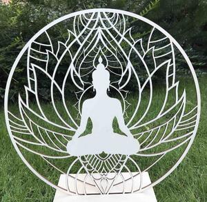 Obraz na stenu mandala a budha - POKOJ: Prírodná preglejka - Topoľ natural Rozmer 50 cm 3981-51959 PR0351