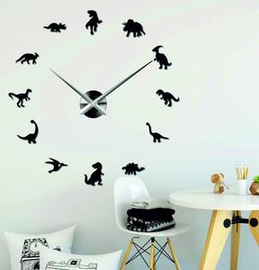 Zrkadlové nástenné hodiny veľké dinosauri: Čierna Ral 9005 80 cm 3986-52131 12SZ067