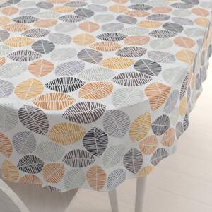 Biante Dekoračný oválny obrus Leona LN-136 Hnedé a oranžové lístky 100x140 cm