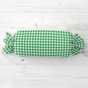 Biante Vankúš valec bonbon Sandra SA-058 Zeleno-biele kocky 15x40 cm