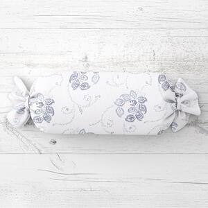 Biante Vankúš valec bonbon Sandra SA-090 Modré popínavé kvety na bielom 15x40 cm