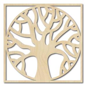 Drevený obraz na stenu strom v kruhu - POCCITT: Prírodná preglejka - Topoľ natural Rozmer 40 cm 4032-56788 PR0384-A plywood