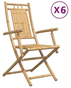 Skladacie záhradné stoličky 6 ks 53x66x99 cm bambus