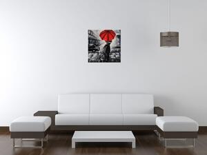 Obraz na plátne Červený bozk v daždi Rozmery: 30 x 30 cm
