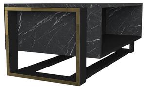 Hanah Home - Elegantný konferenčný stolík VEYRON 106 cm, MDF, tmavošedý, mramorový vzhľad