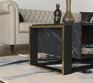 Hanah Home - Elegantný konferenčný stolík VEYRON 106 cm, MDF, tmavošedý, mramorový vzhľad
