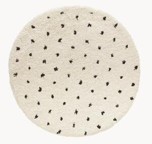 Okrúhly huňatý koberec s vysokým vlasom Ayana