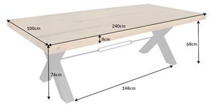 Invicta Interior - Masívny jedálenský stôl THOR 240 cm z hnedého borovicového dreva