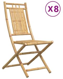 Skladacie záhradné stoličky 8 ks 46x66x99 cm bambus