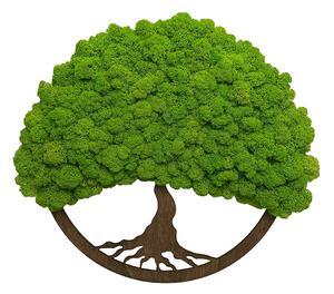 Machový obraz s okrúhlym rámom strom života 40 cm