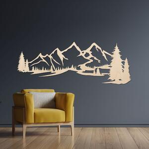 Nástenné umenie s motívom hory a les | TRARTE: Prírodná preglejka - Topoľ natural 55 x 20 cm 4688-111293 PR0414-akcia20