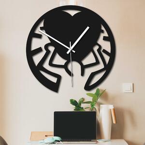 Drevené hodiny - láska na pleciach čierne aj farebné | SENTOP PR0420: Farba biela RAL 9010 Prírodná preglejka - Topoľ natural 30 cm 4088-61227 PR0420 plywood