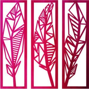 Moderný trojdielny obraz banánové listy - MUSACEAE: Prírodná preglejka - Topoľ natural Rozmer 40 x 40 cm 4110-62760 PR0432