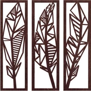 Moderný trojdielny obraz banánové listy - MUSACEAE: Prírodná preglejka - Topoľ natural Rozmer 40 x 40 cm 4110-62760 PR0432