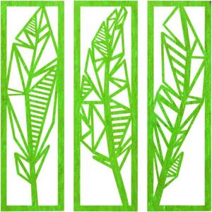 Moderný trojdielny obraz banánové listy - MUSACEAE: Prírodná preglejka - Topoľ natural Rozmer 40 x 40 cm 4110-62760 PR0432