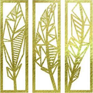 Moderný trojdielny obraz banánové listy - MUSACEAE: Prírodná preglejka - Topoľ natural Rozmer 40 x 40 cm 4110-62760 PR0432