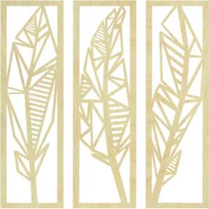 Moderný trojdielny obraz banánové listy - MUSACEAE: Prírodná preglejka - Topoľ natural Rozmer 40 x 40 cm 4110-62760 PR0432