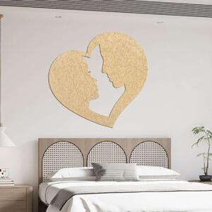 Romantický obraz na stenu pár v srdci - LOVE YOU: Preglejka Topoľ - Honey 3071 30 cm 4114-102628 PR0436