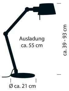 Stolná lampa Medo, piesková farba, výška 93 cm, E27