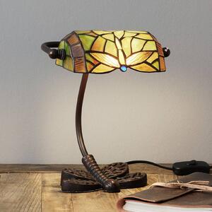 Úžasná stolná lampa DRAGONFLY, ručne vyrobená, Zelená, Obývacia izba / jedáleň, Sklo, Tiffany, Stojacie svietidlo