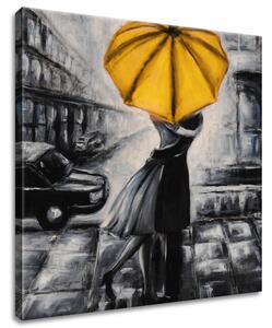 Obraz na plátne Žltý bozk v daždi Rozmery: 100 x 70 cm