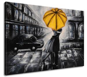 Obraz na plátne Žltý bozk v daždi Veľkosť: 100 x 70 cm