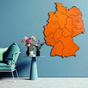 Drevená nástenná mapa Nemecko - 16 dielikov | DOUU: Prírodná preglejka - Topoľ natural 45 x 60 cm 4182-65631 M004