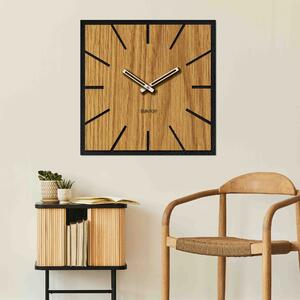 Veľké nástenné hodiny DUB - 30 - 50 cm | AKIL: Svetlé HDF - Dub HDF - čierna 30 cm 4197-70889 HDFK021