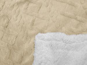 Luxusná béžová baránková deka z mikroplyšu ORNAMENTS, 150x200 cm