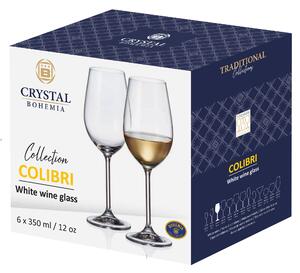 Crystal Bohemia Poháre na víno COLIBRI 350 ml, 6 ks