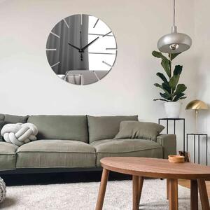 Hodiny na stenu z plexiskla farebné - APLEND: Šedá kovová Ral 7005 Strieborné ručičky 30 cm 4220-70063 X0106